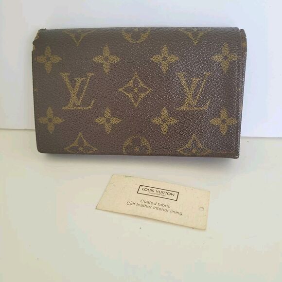 Louis Vuitton LV Vintage 80s Portefeuille Tresor Bifold Wallet Medium Brown Logo